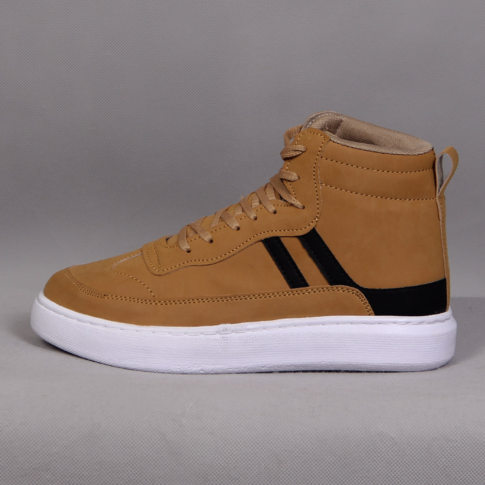 کفش ساقدار دو خط خردلی